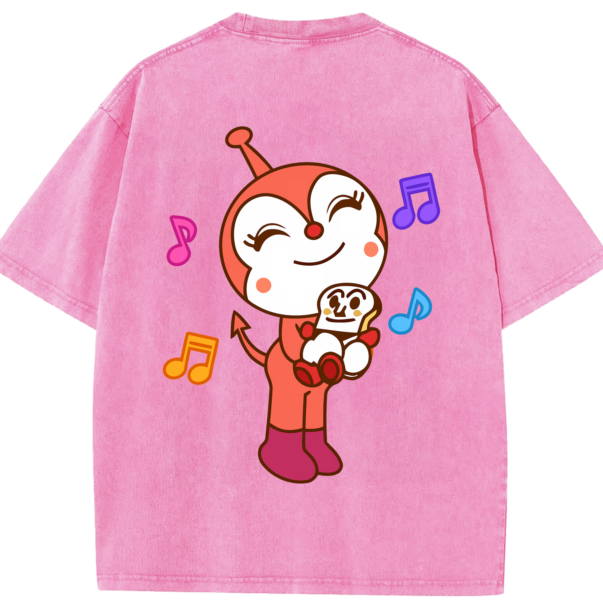 （画像用） アンパンマン Anpanman 綿100% ヴィンテージ風 半袖Tシャツ（背面プリント）
